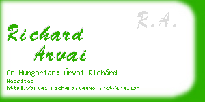 richard arvai business card