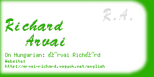 richard arvai business card